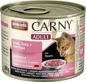 Консервы Animonda CARNY Adult с говядиной, индейкой и креветками для кошек 200г (83708)