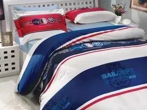 Комплект постельного белья Hobby home collection Семейный, поплин, Rota, темно-синий (1501000155)
