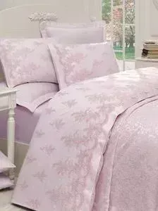 Покрывало Dantela Vita Beste 220х240 + 4 наволочки 50х70 пудра (8446)