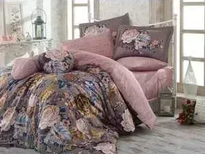 Комплект постельного белья Hobby home collection 1,5 сп, сатин, Rosanna, серый (1607000154)