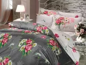 Комплект постельного белья Hobby home collection 2-х сп, поплин, Calvina, серый (1501000633)