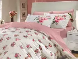 Комплект постельного белья Hobby home collection 2-х сп, поплин, Paris Spring, розовый (1501000681)