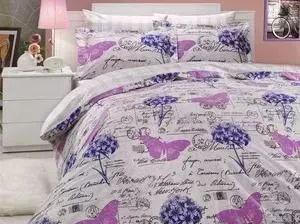 Комплект постельного белья Hobby home collection Семейный, поплин, Ancelica, лиловый (1501000044)