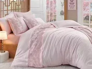 Комплект постельного белья Hobby home collection Евро, сатин, Reyna, пудра (1607000076)