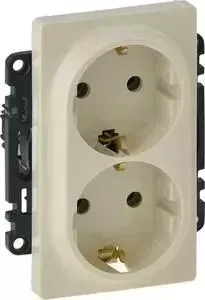 Розетка двойная с заземлением Legrand Valena Life 16A 250V с/з безвинтовой зажим слоновая кость 753227