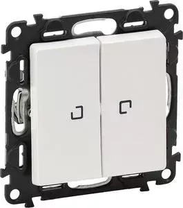 Выключатель двухклавишный Legrand Valena Life 10A 250V с подсветкой белый 752428