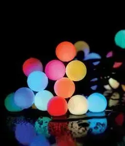 Гирлянда Light Fiesta big ball RGB 100 led, 220V черный каучуковый провод