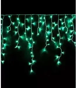 Светодиодная бахрома Light зелёная 3,1x0,5 прозрачный провод.(мерц.)