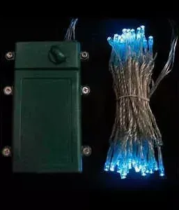 Гирлянда Light Нить на батарейках 5 м небесно голубая 4,5V прозрачный провод