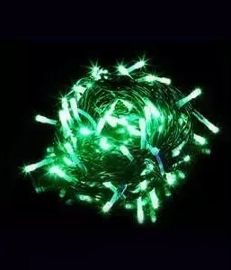 Гирлянда Light Светодиодная нить 10 м зелёная 100 led 24V чёрный провод