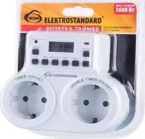 Розетка-таймер Elektrostandard TMH-E-5 16A x2 IP20 Белый 4690389032424 Elektrostandart x2