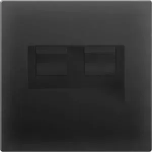 Розетка двойная Ethernet RJ-45 Werkel черный матовый WL08-RJ45+RJ45