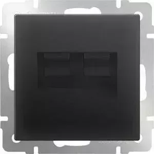 Розетка телефонная RJ-11 и Ethernet RJ-45 Werkel черный матовый WL08-RJ11+RJ45