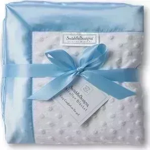 Плед SwaddleDesigns Детский флисовый флис Stroller Blanket WHPlush/BlVelvet(SD-179PB)