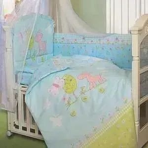 Комплект в кроватку ЗОЛОТОЙ ГУСЬ в "Little Friend" 7 предметов (голубой) 1262
