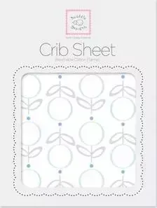 Детская простынь SwaddleDesigns Fitted Crib Sheet Blue Lolli Fleur (SD-603B)