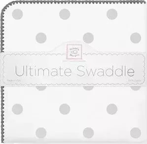 Пеленка SwaddleDesigns фланель для новорожденного Ultimate Big Dots Sterling