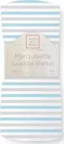 Пеленка детская тонкая SwaddleDesigns Маркизет Simple Stripes Pstl Blue