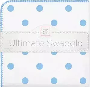 Пеленка SwaddleDesigns фланель для новорожденного Ultimate Big Dots Blue