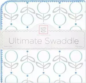 Пеленка SwaddleDesigns фланель для новорожденного Ultimate Lolli Fleur Blue