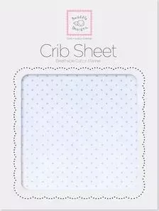 Детская простынь SwaddleDesigns Fitted Crib Sheet Lt. PB w/PB Dots (SD-157PB)