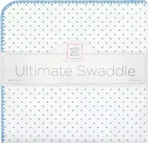 Фланелевая пеленка SwaddleDesigns для новорожденного Bt. Blue Polka Dot (SD-001B)
