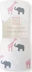 Пеленка детская тонкая SwaddleDesigns Маркизет P Giraffe/Elephant (SD-456P)