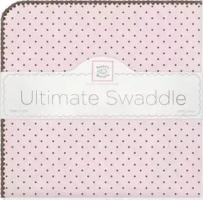 Фланелевая пеленка SwaddleDesigns для новорожденного Pink w/BR Dot (SD-014PP)
