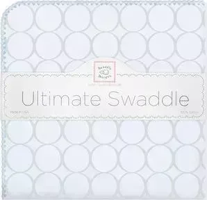 Фланелевая пеленка SwaddleDesigns для новорожденного Пастель круги голубая (SD-350SB)