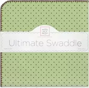 Фланелевая пеленка SwaddleDesigns для новорожденного Lime w/BR Dot (SD-014LM)