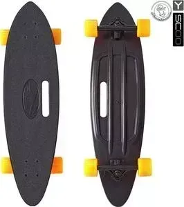 Скейтборд RT 409-B Longboard Shark с ручкой 31" пластик 79х22 с сумкой BLACK/orange