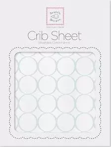 Детская простынь SwaddleDesigns Fitted Crib Sheet Mod Circles on White (SD-152SC)