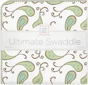 Фланелевая пеленка SwaddleDesigns для новорожденного Kiwi Paisley (SD-120KW)