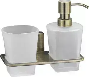 Дозатор Wasserkraft для жидкого мыла Exter K-5289 со стаканом, светлая бронза
