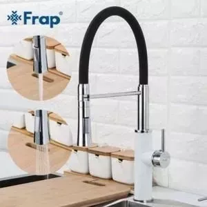 Смеситель для кухни Frap черный/белый (F4452-8)