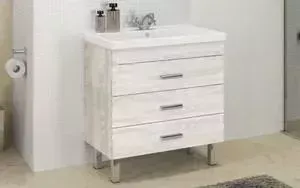 Тумба с раковиной Comforty с Никосия 80Н дуб белый (4142204)