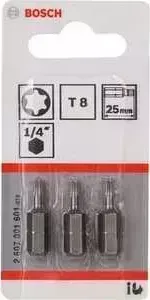 Бит BOSCH TX8 х25мм 3шт Extra Hart (2.607.001.601)