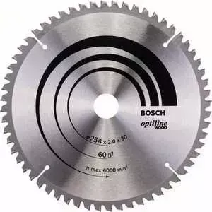 Диск пильный BOSCH 254х30мм 60зубьев Optiline Wood (2.608.640.436)