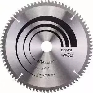 Диск пильный BOSCH 254х30мм 80зубьев Optiline Wood (2.608.640.437)