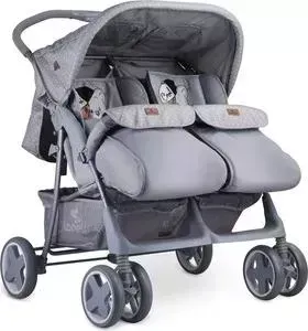 Коляска для двойни Lorelli Twin Серый Grey Cool Cat 1939