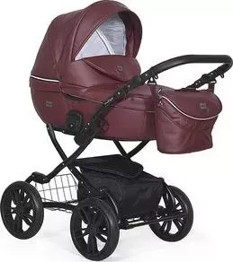 Коляска 2 в 1 Indigo 2 в 1 MARCO City Plus 12" Mc 12 (бордовая кожа)