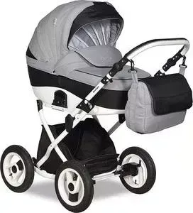 Коляска 2 в 1 Indigo 2 в 1 CAMILA 18 Classic 12" Ca 46 (св.серый+черный)