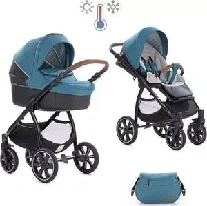 Коляска 2 в 1 Noordi 2 в 1 Fjordi Sport Melange Leather Teal 847 термолюлька с багажной сумкой