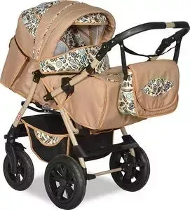 Коляска трансформер Indigo GOLF PCO Go 06 (бежевый+бирюзовый узор)