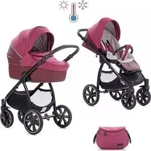 Коляска 2 в 1 Noordi 2 в 1 Fjordi Sport Melange Leather Garnet 843 термолюлька с багажной сумкой
