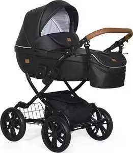 Коляска 2 в 1 Indigo 2 в 1 MARCO City Plus 12" Mc 07 (черная кожа)