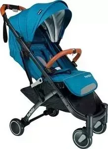 Коляска прогулочная Farfello D100 бирюзовый / черная рама / ручки экокожа