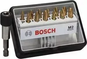 Набор бит BOSCH х25мм PH/PZ 12шт + держатель Max Grip Robust Line (2.607.002.578)