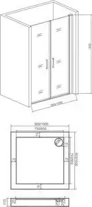 Душевая дверь Good Door Pandora 100 прозрачная, хром (Pandora SD 100*100)