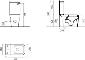 Унитаз GSI с бачком Traccia с сиденьем микролифт (6917 11 bi, 6981 11 bi, MS69CN11 bi, BPCDF cr)
